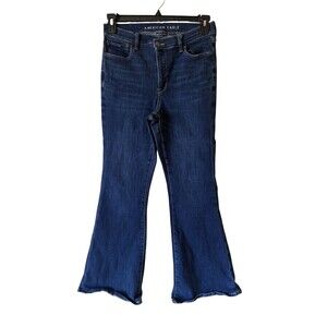 American Eagle Super High-Rise Flare Women's Size 8 SHORT Jeans Dark Wash 28x28